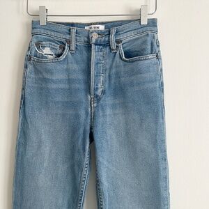 RE/DONE high rise generic faded wash blue jeans soft stretch waisted XS S 24 25